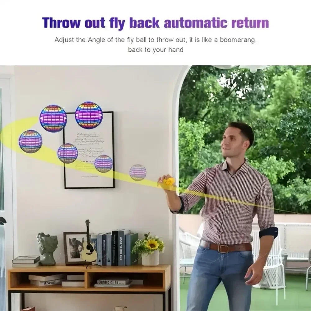 Colorful Glowing Rotating Flying Ball – Magic Boomerang Toy for Teens & Adults, Ideal for Parties and Holidays