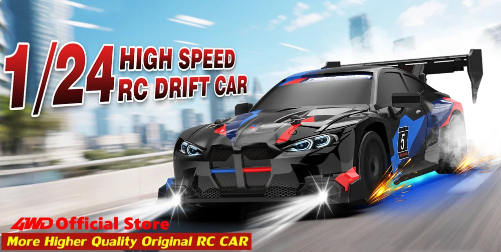 4WD RC Drift Car – High-Speed Remote Control Racing Vehicle with LED Lights and 2.4GHz Controller for Kids
