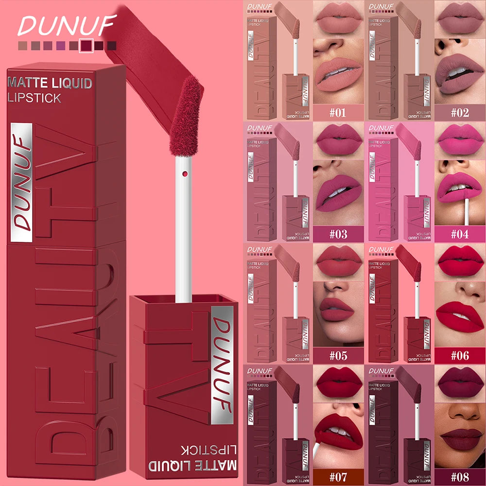 Matte velvet smooth easy-to-apply tube lip gloss waterproof.