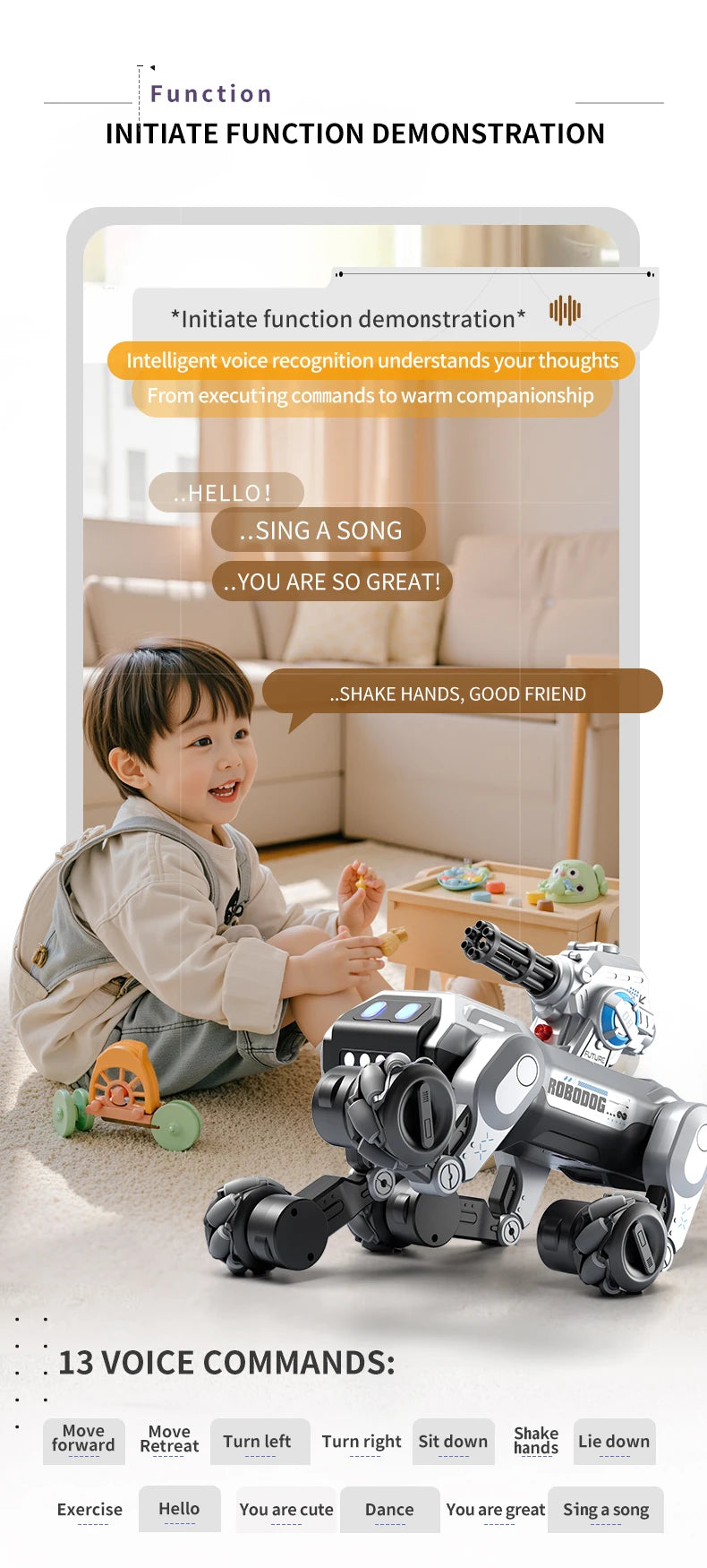 New 2.4G Remote-Control Robot Dog – Singing, Dancing, Follow Mode with 360° Rotating Cannon Toy for Kids