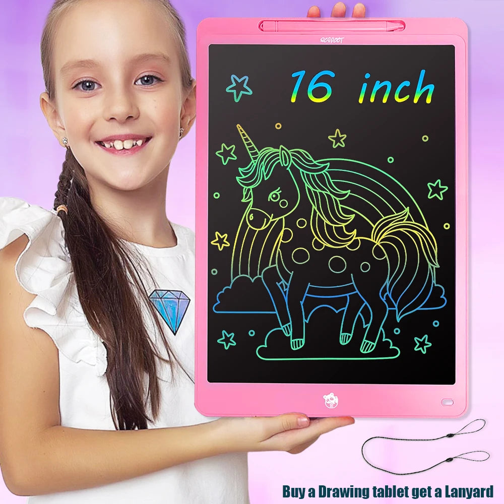LCD Drawing Tablet 8.5/10/12/16 Inch – Cartoon Digital Writing Board, Creative Toy Gift for Kids Ages 3–8