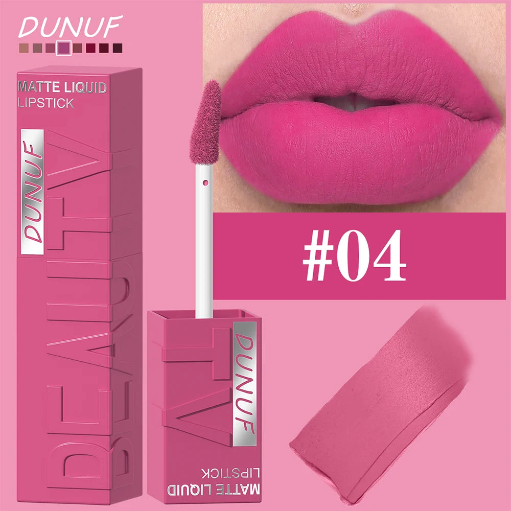 Matte velvet smooth easy-to-apply tube lip gloss waterproof.