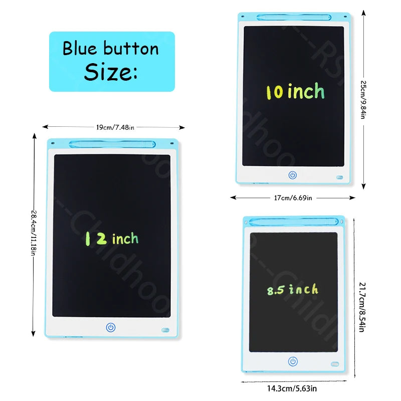 LCD Drawing Tablet 8.5/10/12/16 Inch – Cartoon Digital Writing Board, Creative Toy Gift for Kids Ages 3–8