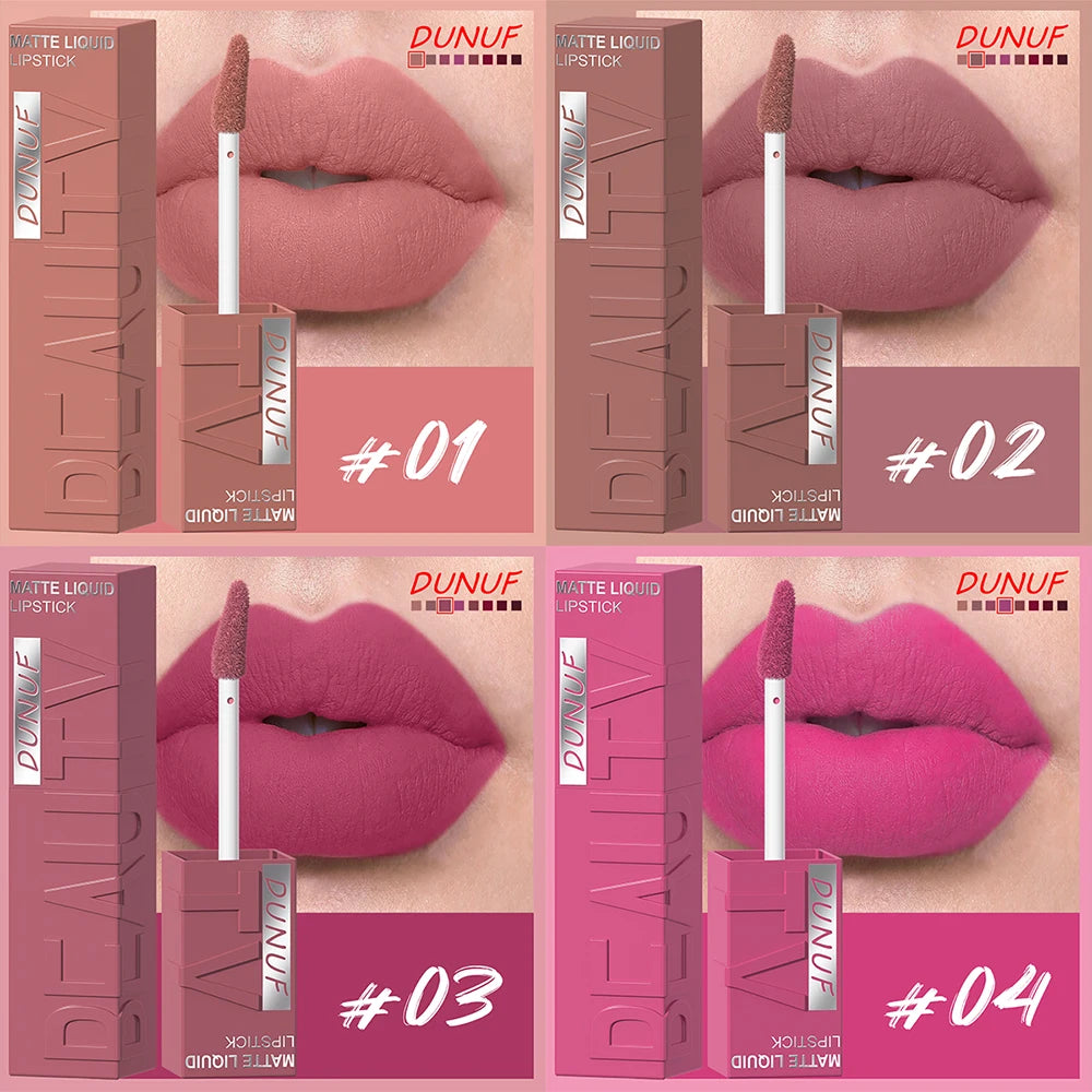 Matte velvet smooth easy-to-apply tube lip gloss waterproof.