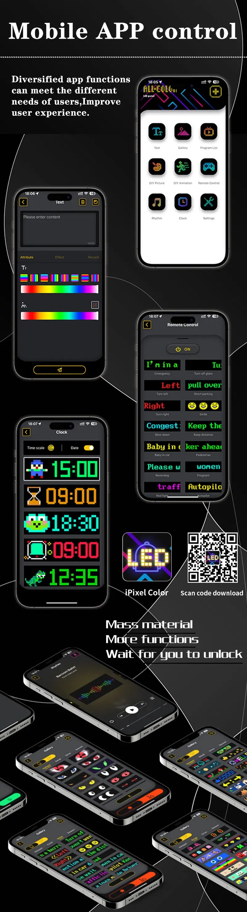 Smart RGB LED Matrix Car Display with APP Control – Custom Scrolling Text, Animated Pixel Board & Windshield Advertising Screen