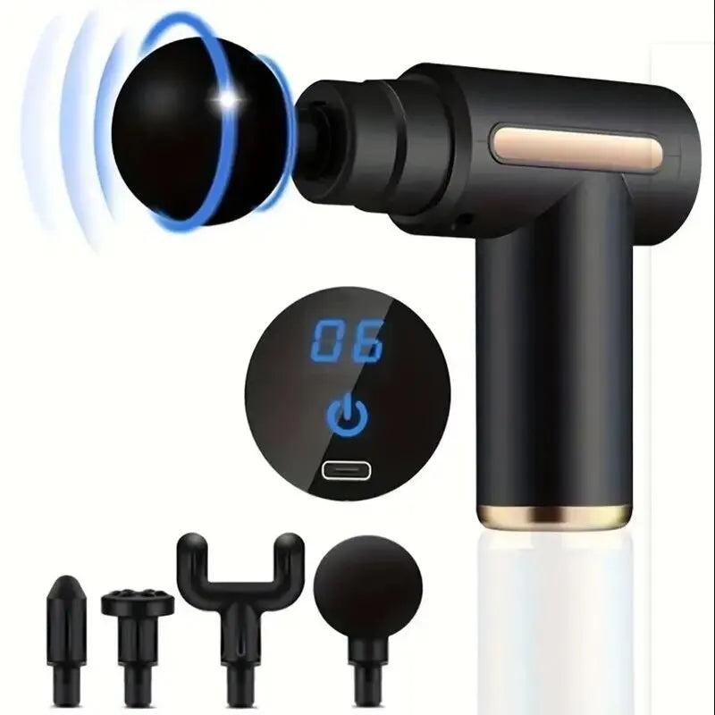 10/30-Speed Precision Massage Gun for Deep Muscle Relief, Advanced Fascia Therapy, Ultra-Quiet Electric Body and Neck Massager for Men and Women