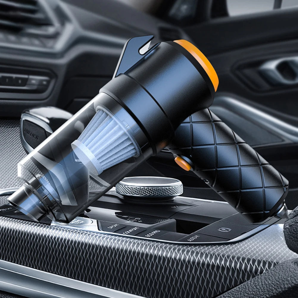 6-in-1 Type-C Rechargeable Car Vacuum Cleaner – Powerful Electric Blower & Suction Cleaner for Car, Home, and Office Use