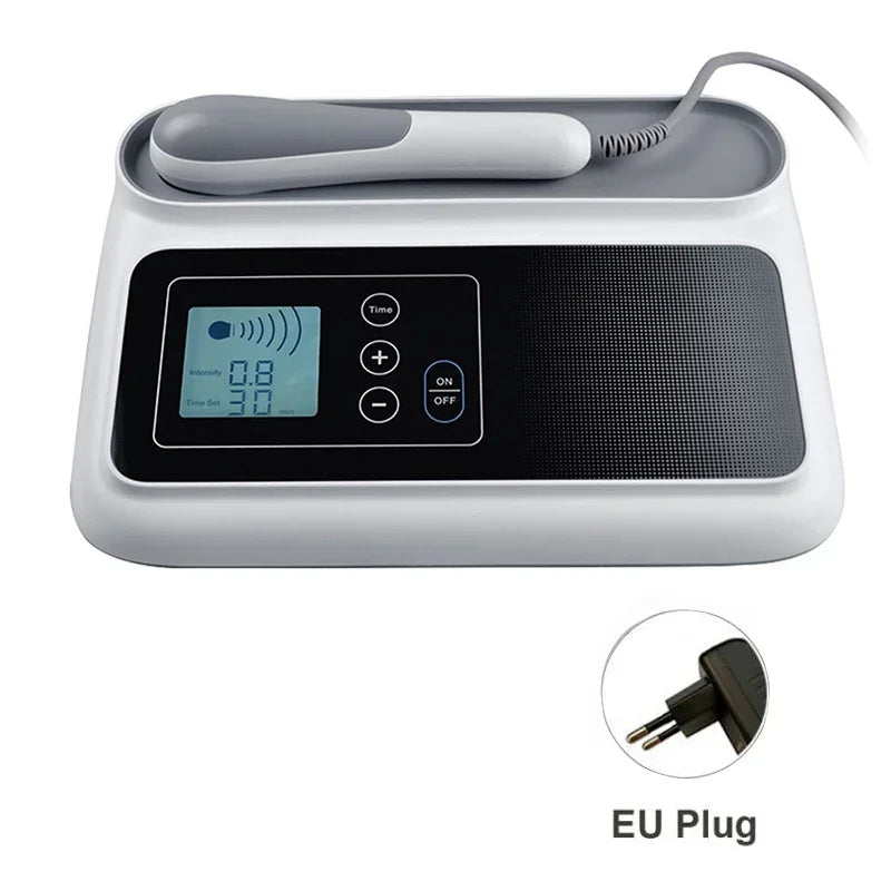 Drug-free ultrasound therapy machine designed to relieve muscle soreness and joint discomfort with digital LCD screen ⚡🧠