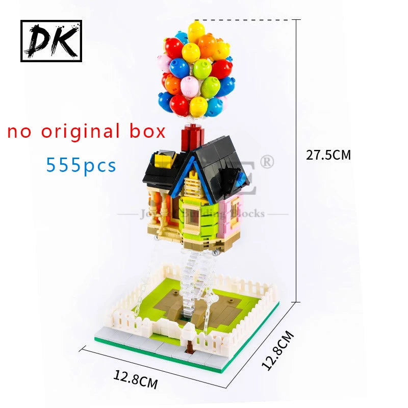 555PCS MOC 7025 Floating Balloon House Building Blocks – Suspended Home Display Toy Gift