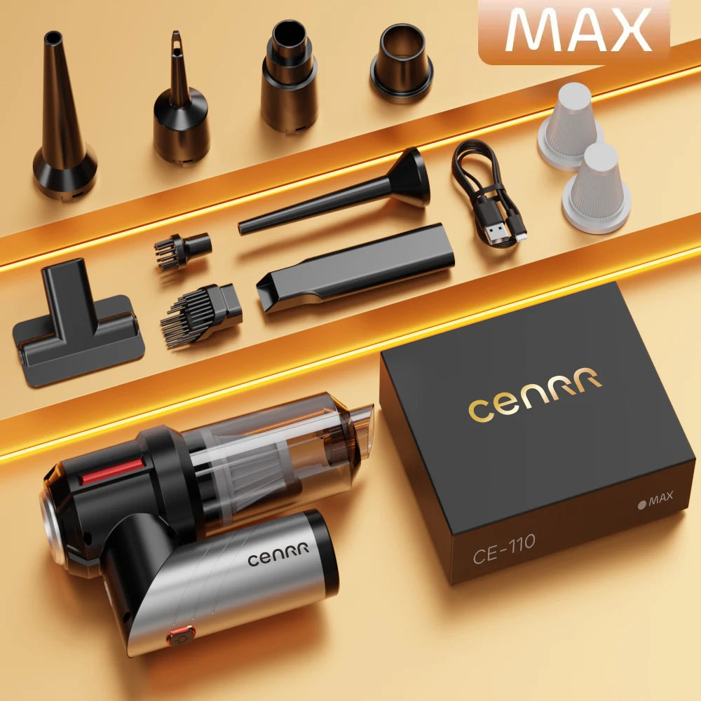 CENRR 998000PA Powerful Mini Cordless Car Vacuum Cleaner – Portable Handheld Vacuum & Blower for Car and Home Cleaning