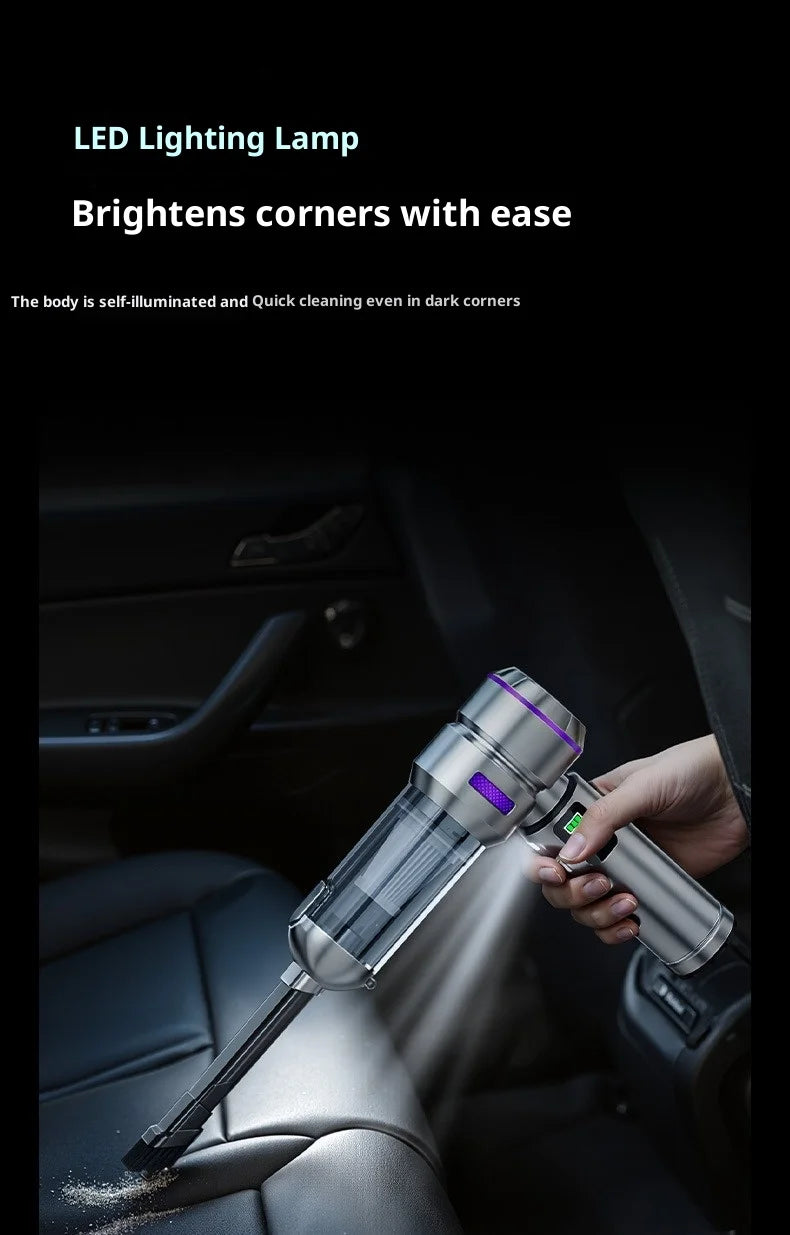 Portable 98,000PA Car Vacuum Cleaner with LED Light – Powerful Cordless Handheld Mini Vacuum & Blower for Car and Home