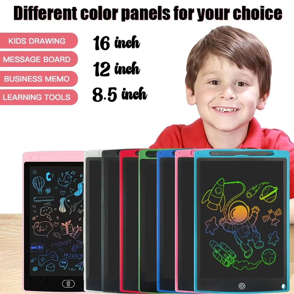 LCD Writing Tablet Drawing Board 8.5/10/12/16 Inch – Digital Magic Blackboard for Kids, Art, Learning & Creative Play