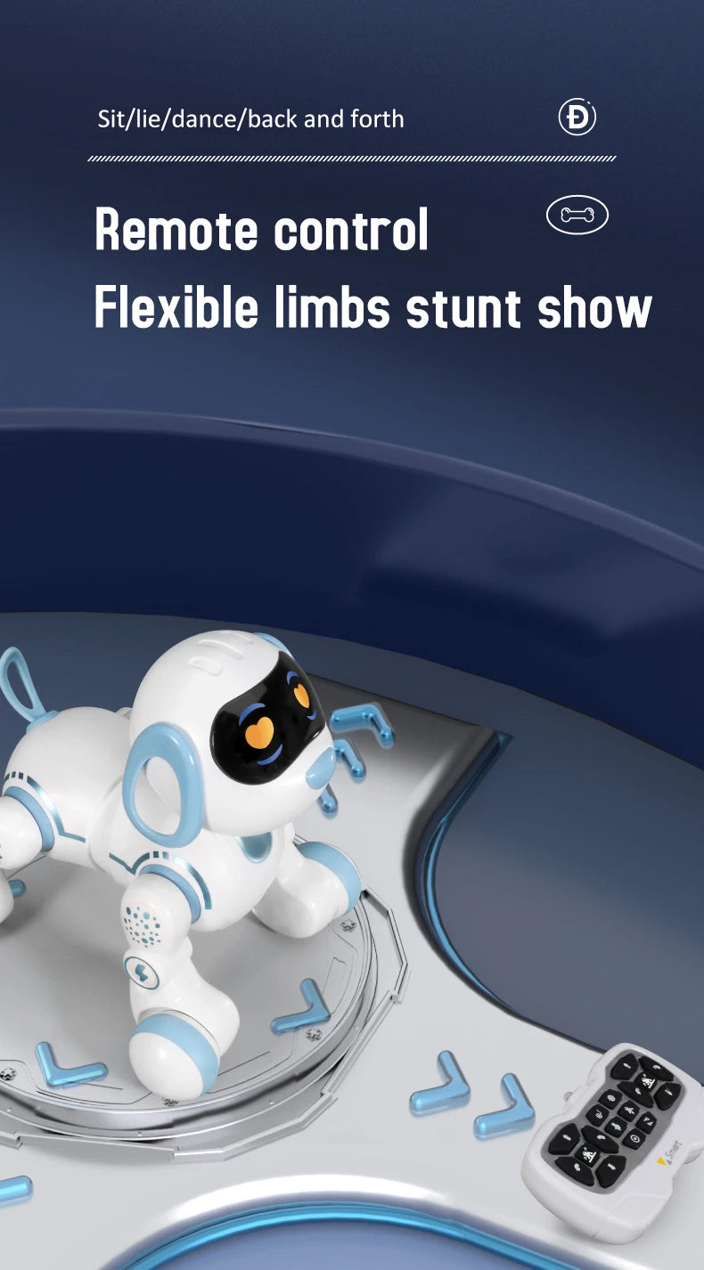 RC Robot Dog – Stunt Moves, Voice Command & Touch-Sense Music Toy for Kids (18011)