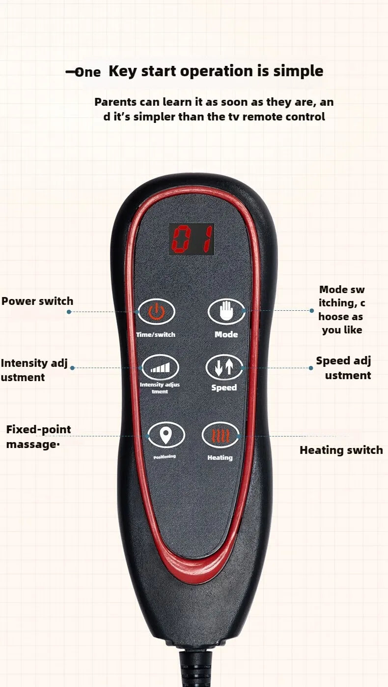 Electric Full Body Massage Mattress With Heating Hand Control.