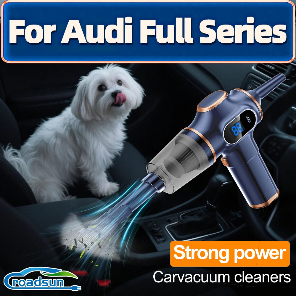 ROADSUN 4-in-1 98000Pa Powerful Cordless Car Vacuum Cleaner for Audi Full Series – Portable Wireless Handheld Auto Cleaning Device