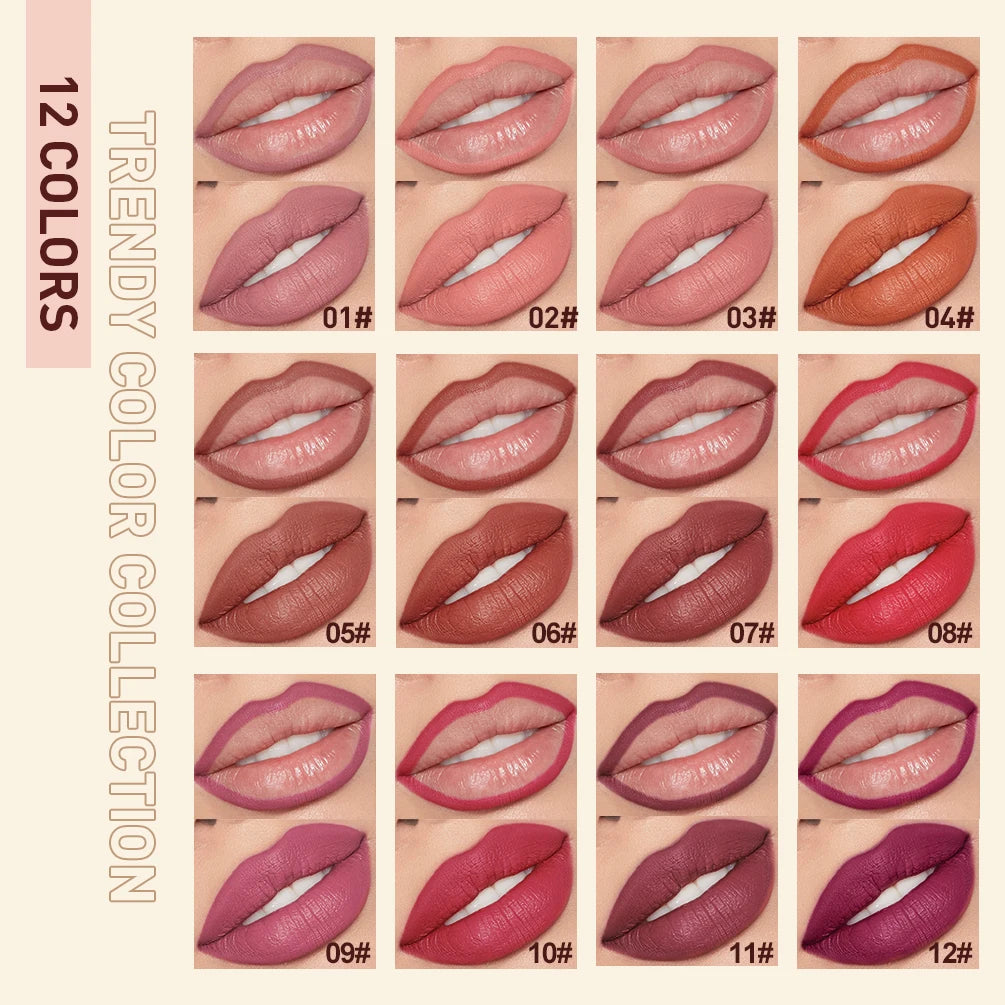 Lipstick Lipliner Pen Set Matte Velvet Lip Liner Pencil