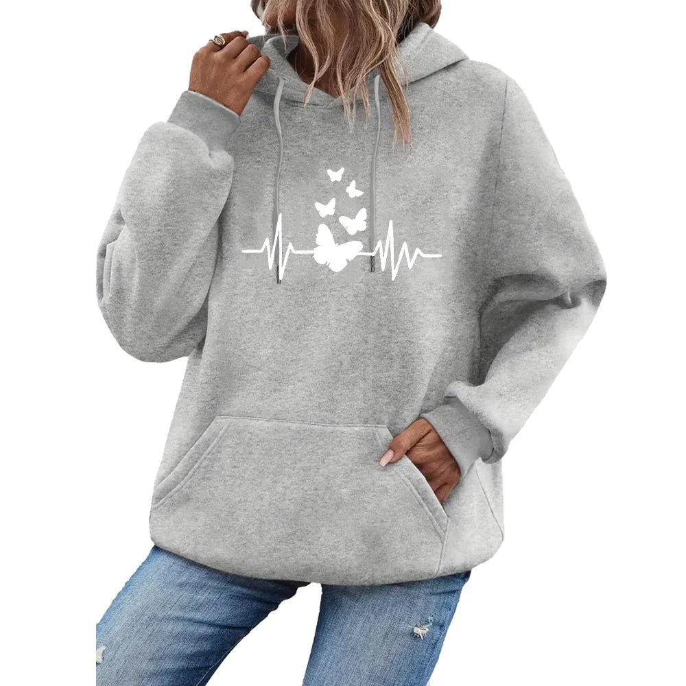 Women hooded sweatshirt for autumn and winter warm and windproof comfortable