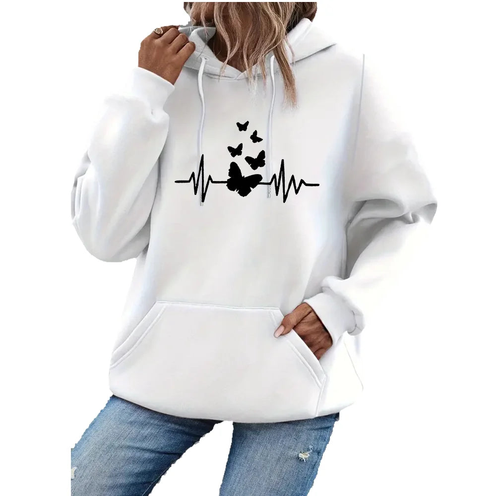 Women hooded sweatshirt for autumn and winter warm and windproof comfortable