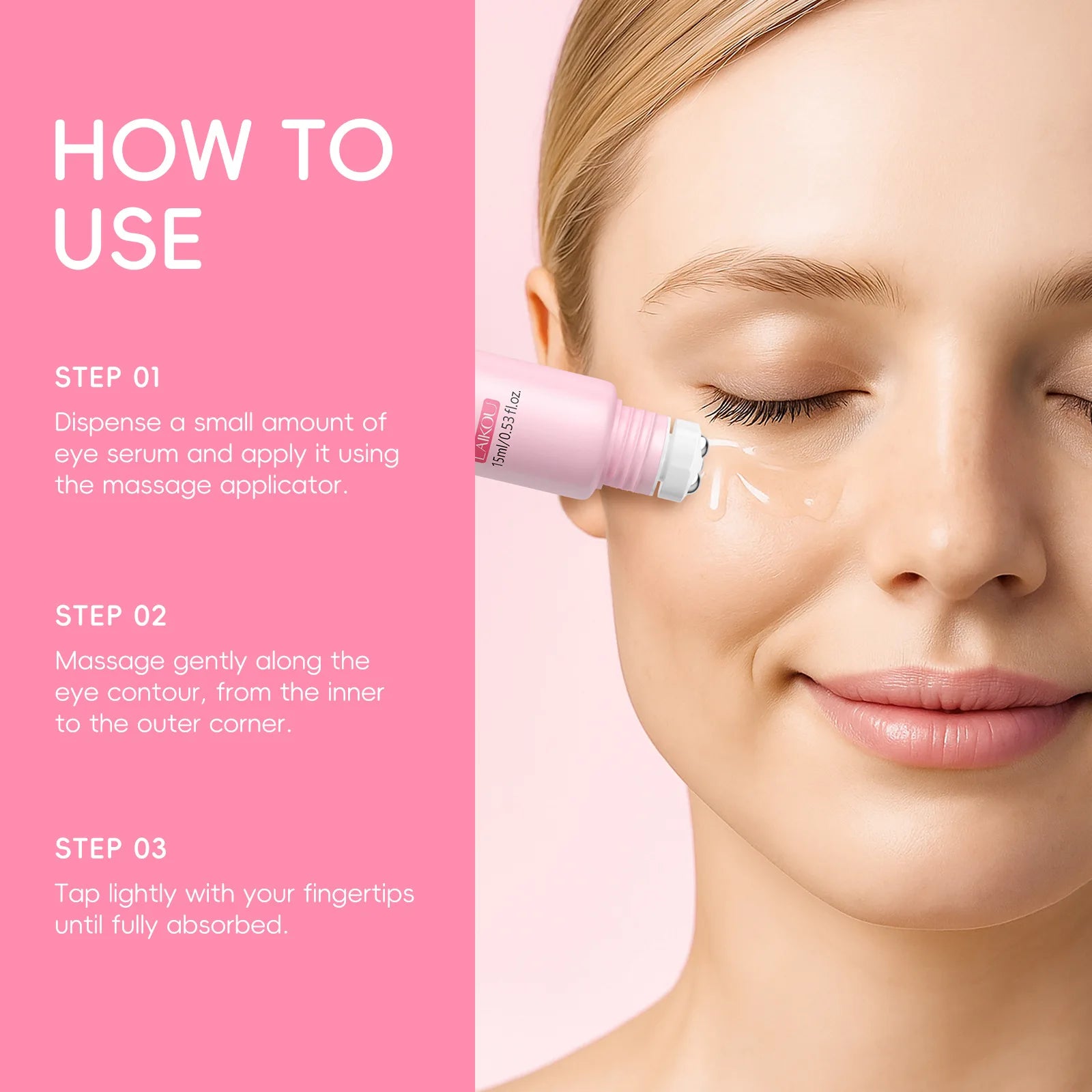 Sakura Eye Serum Roller Massage Hyaluronic Acid Skin Care