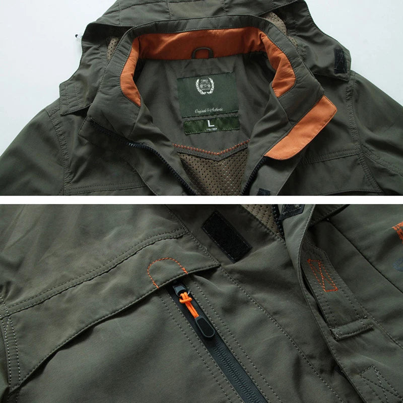 2024 Business Casual Jackets Man Sports Coat Spring Windproof Hooded Jackets Quick Drying Lightweight Outdoor Climbing Outwear