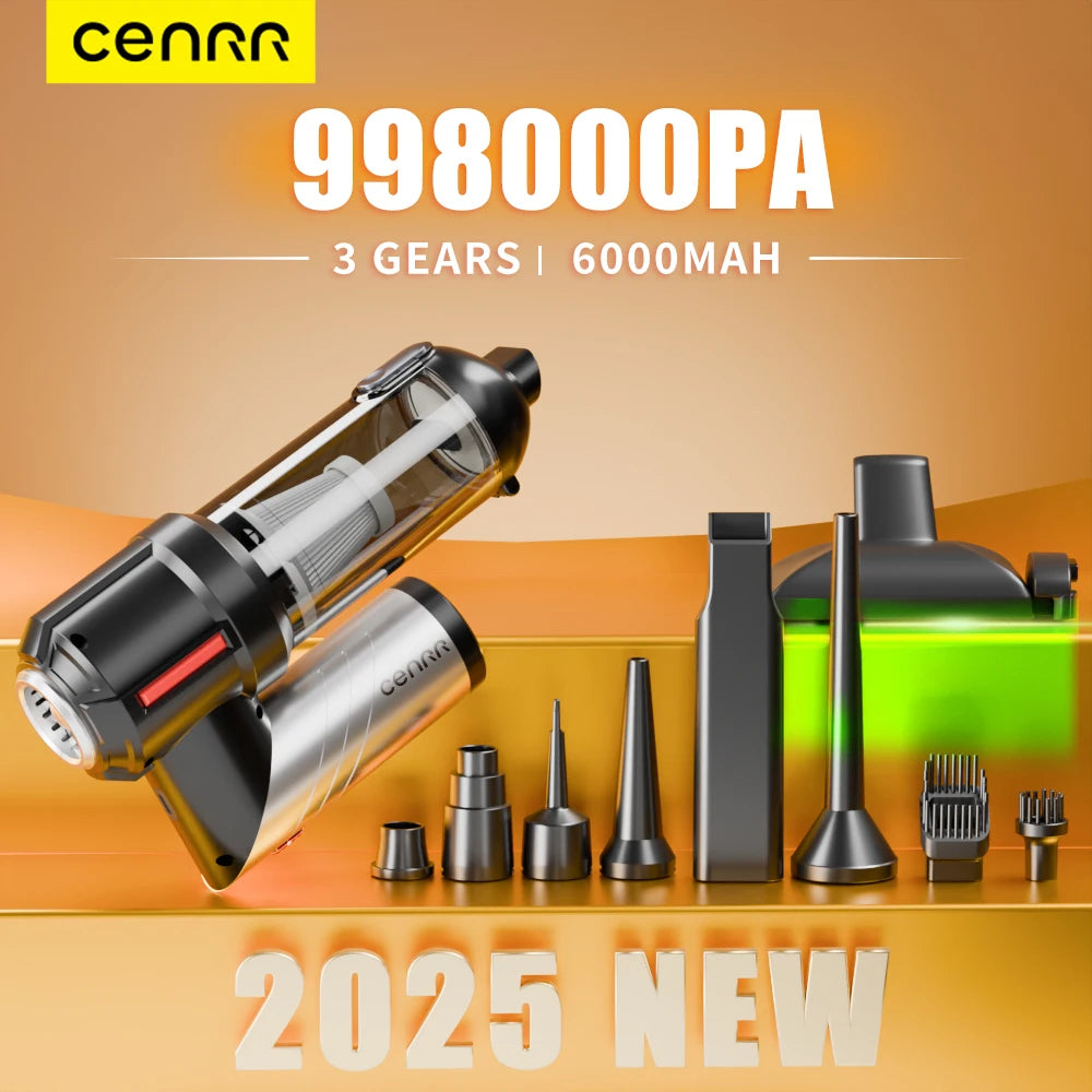 CENRR 998000PA Powerful Mini Cordless Car Vacuum Cleaner – Portable Handheld Vacuum & Blower for Car and Home Cleaning