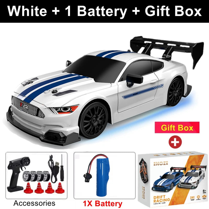 4WD RC Drift Car – High-Speed Remote Control Racing Vehicle with LED Lights and 2.4GHz Controller for Kids