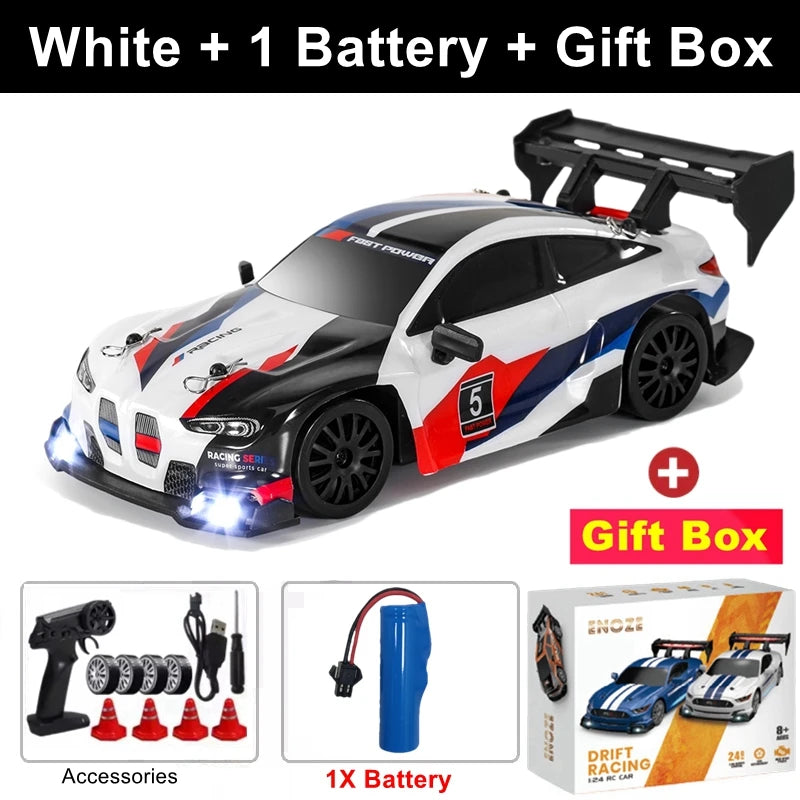 4WD RC Drift Car – High-Speed Remote Control Racing Vehicle with LED Lights and 2.4GHz Controller for Kids
