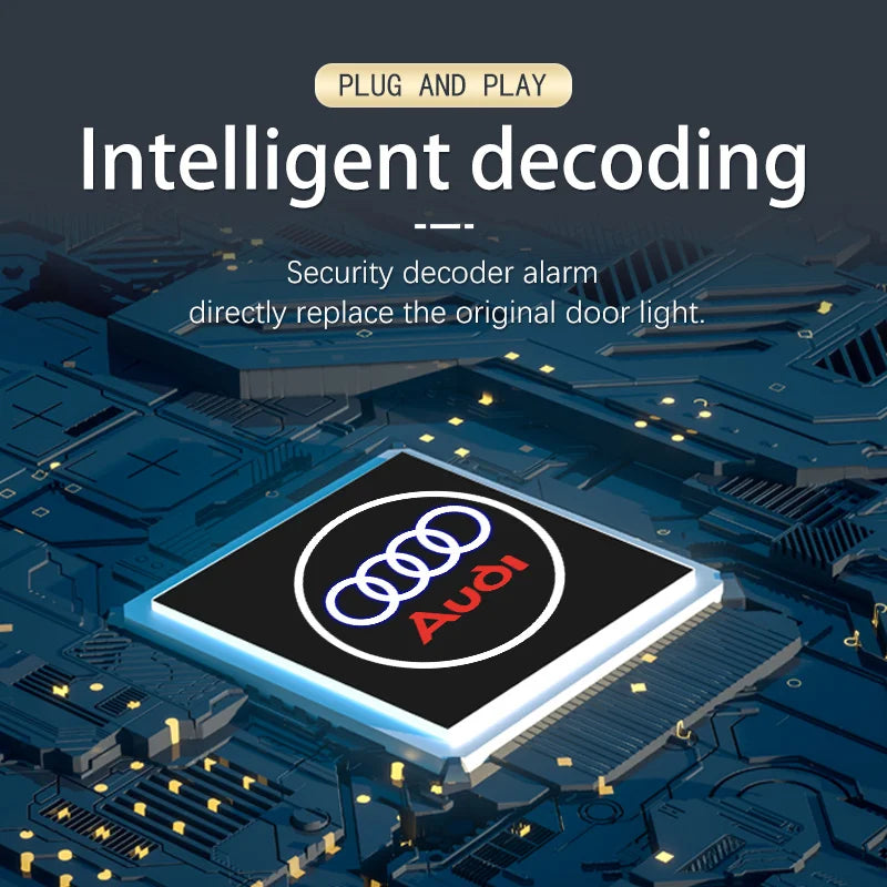 LED Car Door Logo Projector Welcome Light Laser for Audi A1, A3, A4, A5, A6, A7, A8, Q3, Q5, Q7, TT (B5, B6, B7, B8, C5, C6, C7, 8V) Premium Car Accessory