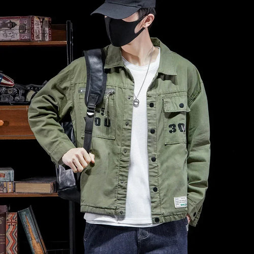 American Style Vintage Workwear Shirt Loose Casual Versatile Cotton Top Fashionable Simple Autumn Men's Clothing