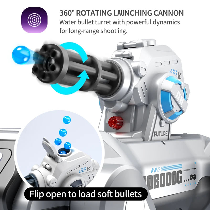 New 2.4G Remote-Control Robot Dog – Singing, Dancing, Follow Mode with 360° Rotating Cannon Toy for Kids