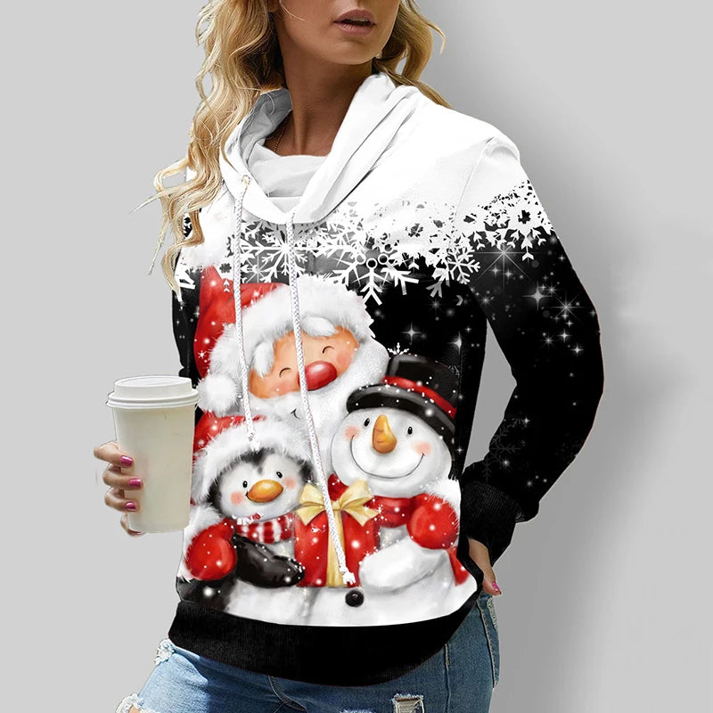 Women's Sweatshirt 3D Prints Christmas Theme Kawaii Graphics Long Sleeve T Shirt
