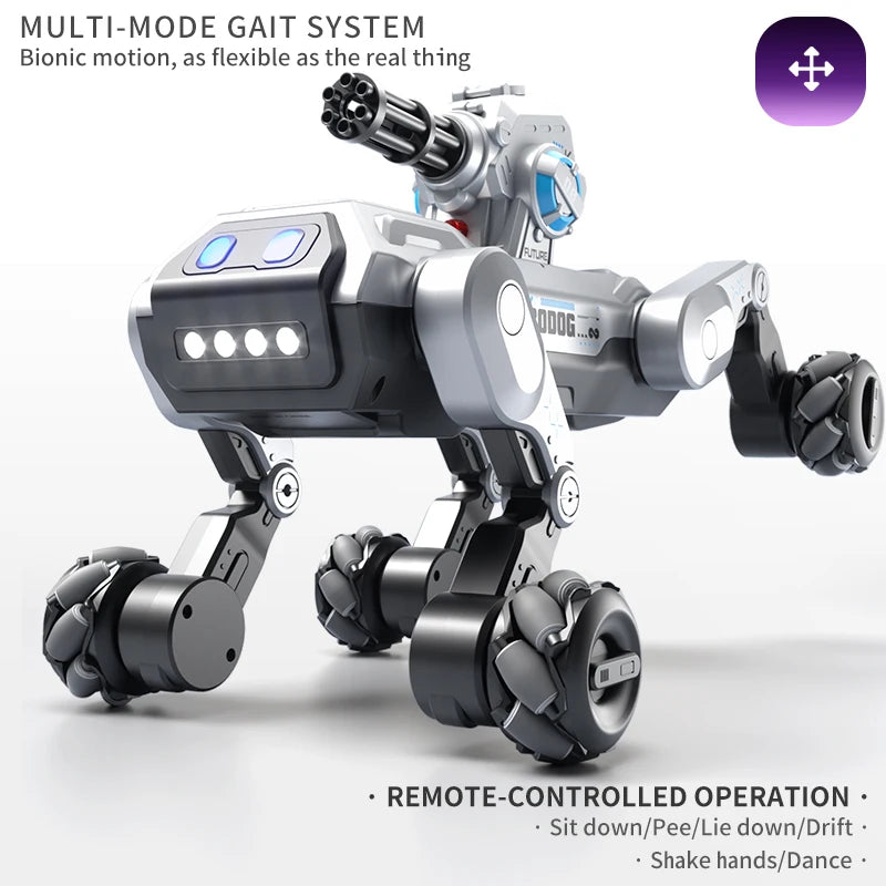 New 2.4G Remote-Control Robot Dog – Singing, Dancing, Follow Mode with 360° Rotating Cannon Toy for Kids