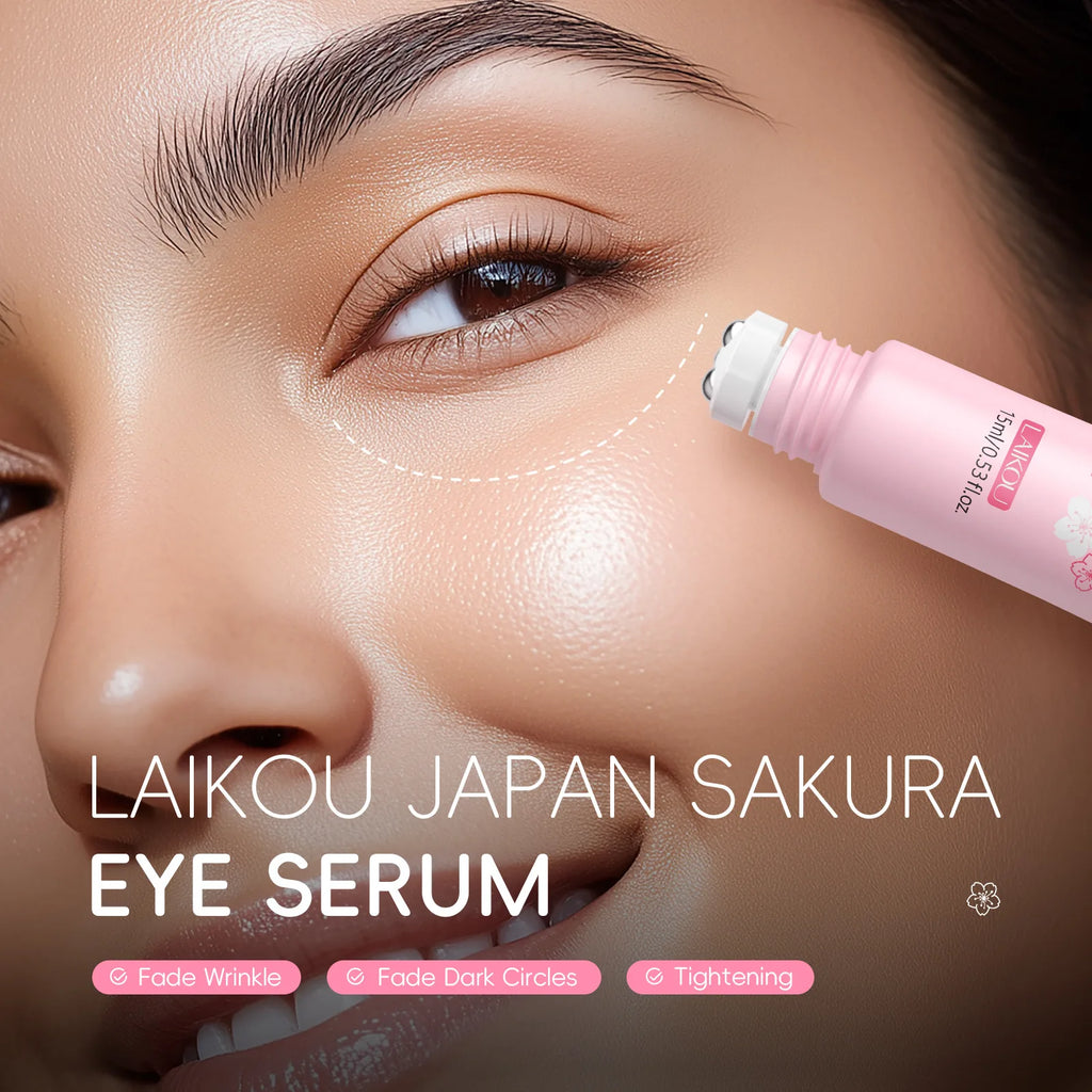 Sakura Eye Serum Roller Massage Hyaluronic Acid Skin Care