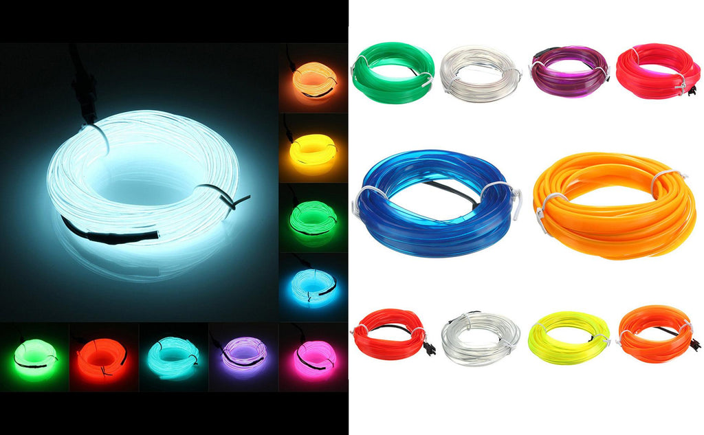5M Car Interior LED Neon Strip Light USB – Flexible EL Wire Ambient Lighting Decorative Lamp for Auto DIY Atmosphere