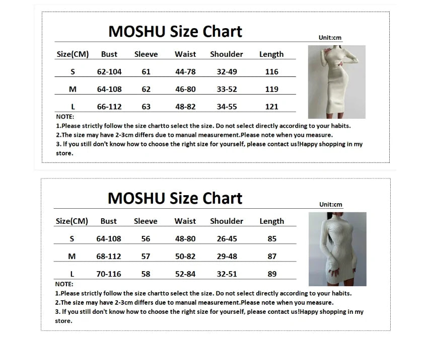 Autumn Knitted Turtleneck Dress Women Long Sleeve Bodycon Midi Dresses Elegant Fashion