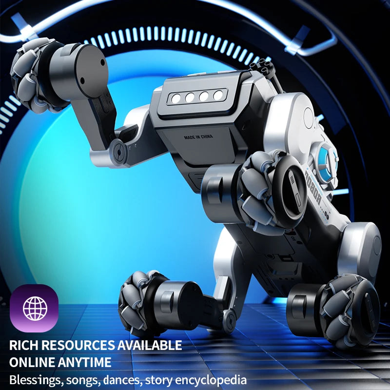 New 2.4G Remote-Control Robot Dog – Singing, Dancing, Follow Mode with 360° Rotating Cannon Toy for Kids