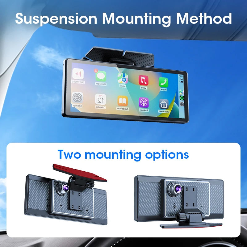 VTOPEK 8.1" 2.5K Car Dash Camera – Wireless CarPlay & Android Auto Display, GPS Navigation, WiFi DVR with Rear Camera