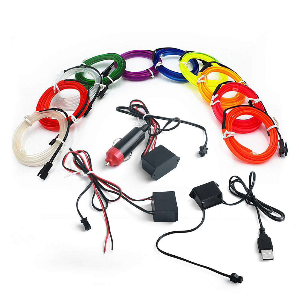 5M Car Interior LED Neon Strip Light USB – Flexible EL Wire Ambient Lighting Decorative Lamp for Auto DIY Atmosphere