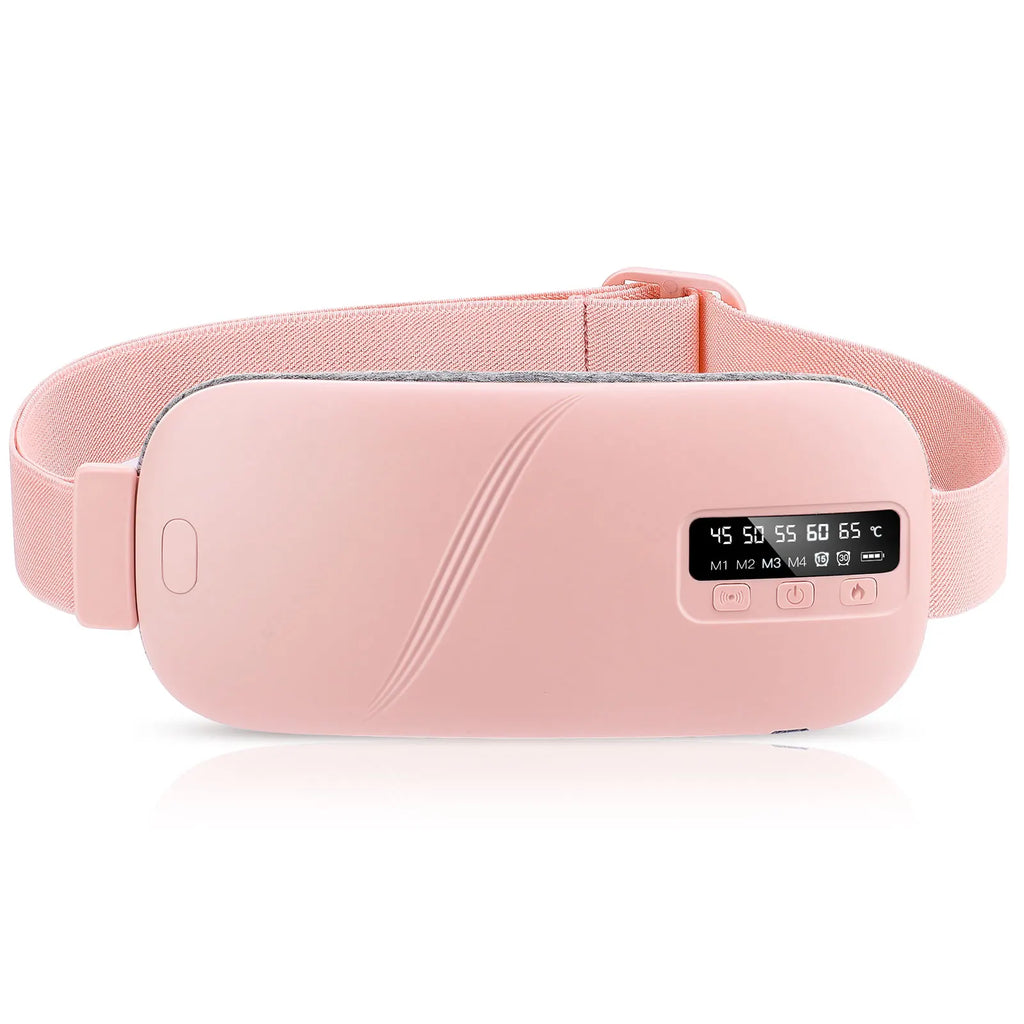 Smart Electric Heating & Vibration Waist Massager Belt with 5 Modes – Warm Therapy Pad for Period Cramp Relief and Comfort