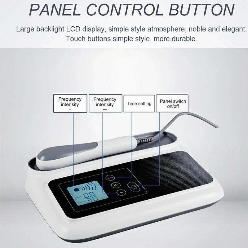 Drug-free ultrasound therapy machine designed to relieve muscle soreness and joint discomfort with digital LCD screen ⚡🧠