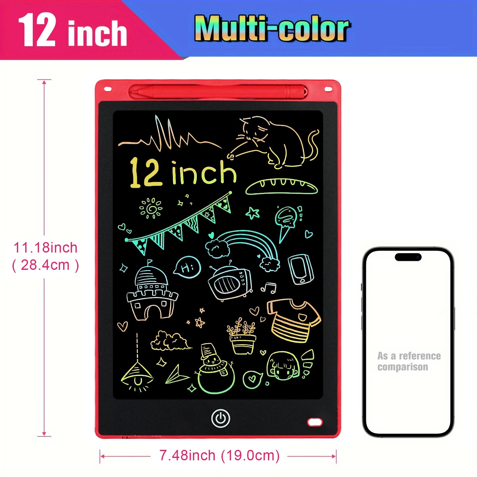 12-Inch Premium LCD Writing Tablet – Electronic Handwriting Board and Digital Drawing Pad for Kids’ Creative Learning and Fun