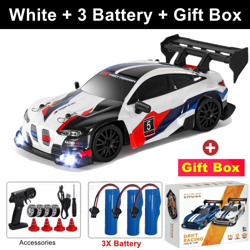 4WD RC Drift Car – High-Speed Remote Control Racing Vehicle with LED Lights and 2.4GHz Controller for Kids