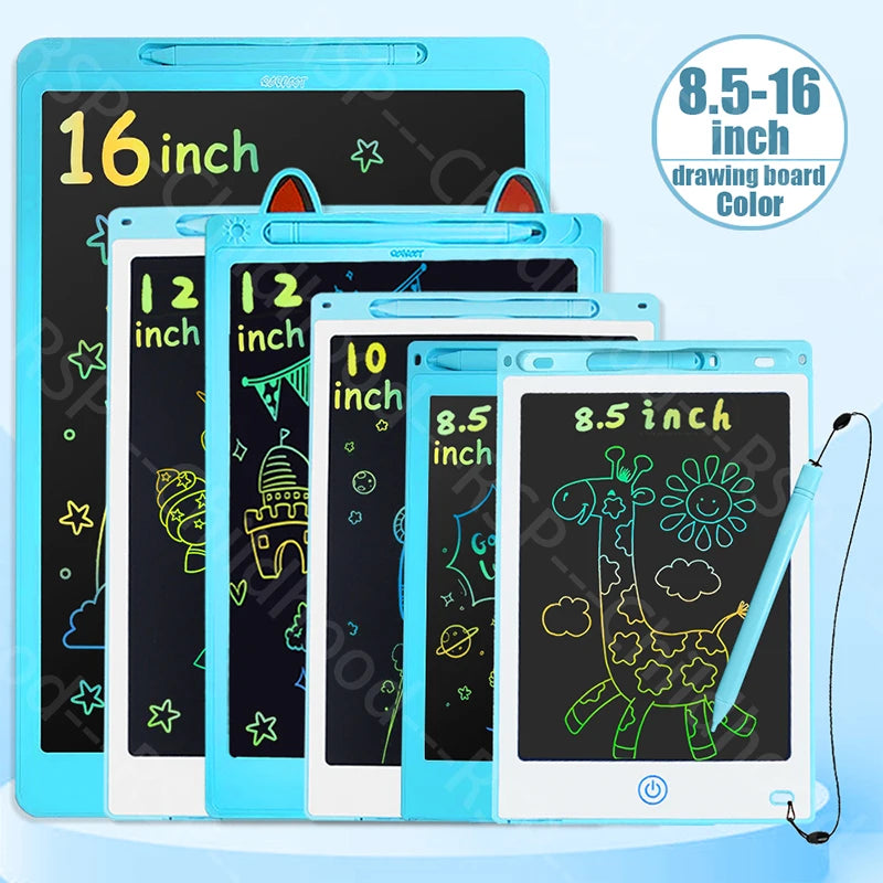 LCD Drawing Tablet 8.5/10/12/16 Inch – Cartoon Digital Writing Board, Creative Toy Gift for Kids Ages 3–8