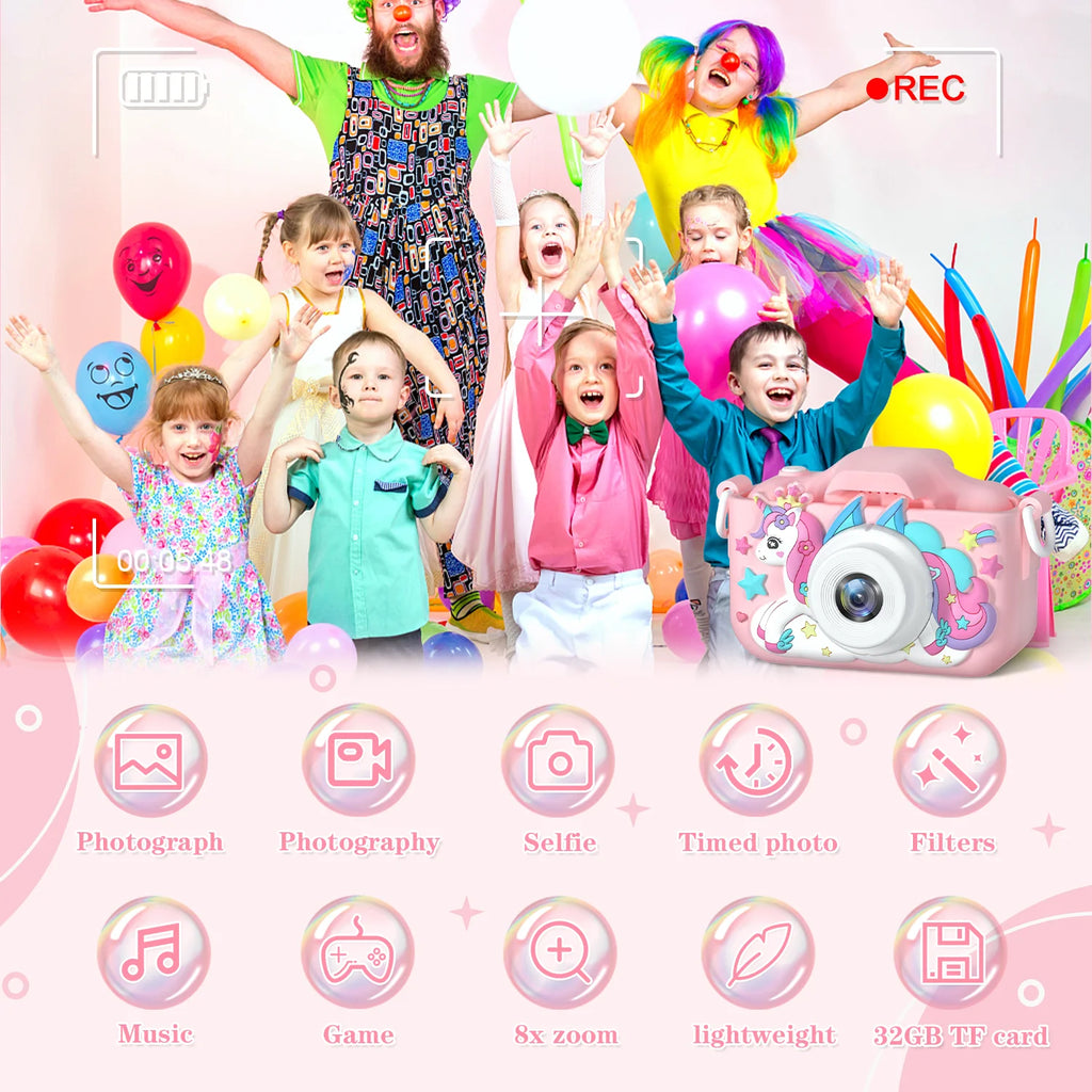 Children’s HD 1080P Digital Camera with Protective Silicone Cover