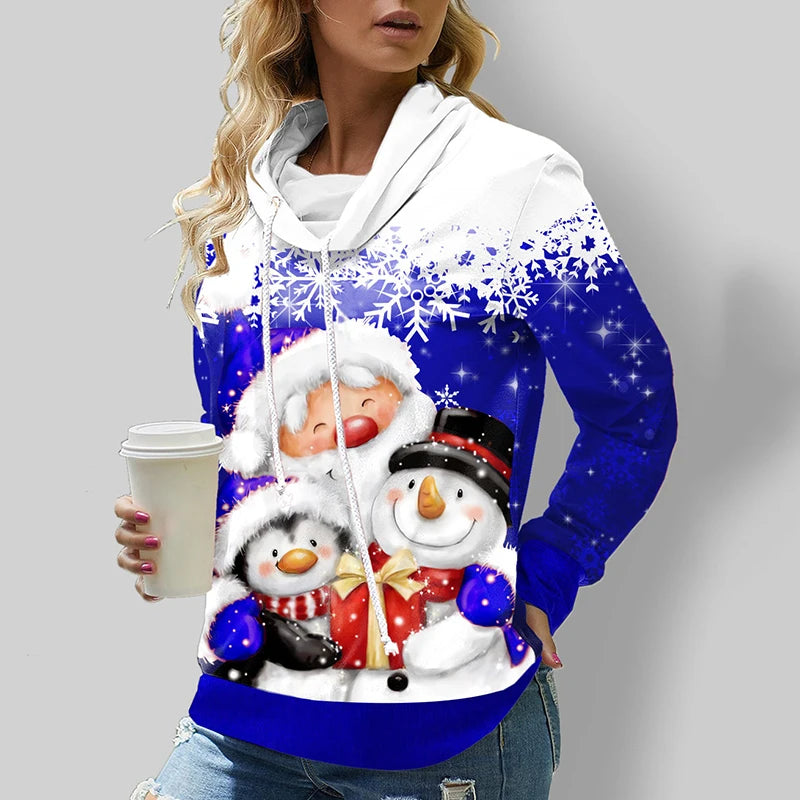 Women's Sweatshirt 3D Prints Christmas Theme Kawaii Graphics Long Sleeve T Shirt