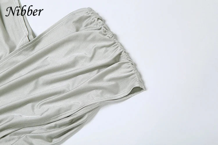 Diagonal Collar Shorts Sleeve Waistless Slits Street Trend Temperament Long Bodycon
