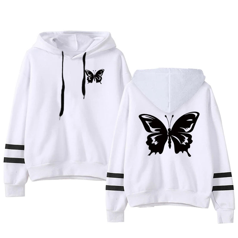 Spring Sweatshirt Style Outdoors Stripe Women Versatile Pullovers Hoodies