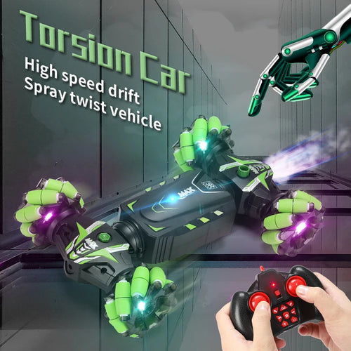 4WD Stunt Remote Control Car with LED Lights, Gesture Sensing, Deformable Twisting & Climbing Features – Electronic Toy for Kids