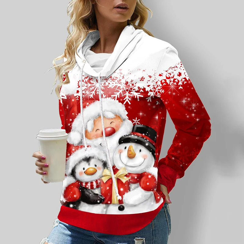 Women's Sweatshirt 3D Prints Christmas Theme Kawaii Graphics Long Sleeve T Shirt