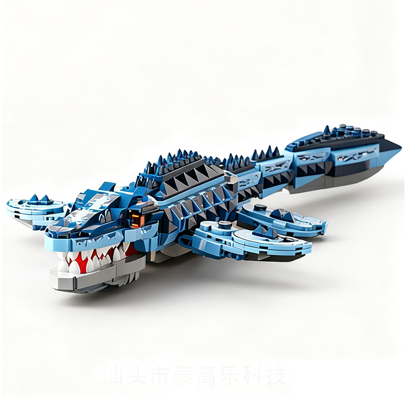 Sea Monster Attack Building Blocks – Adventure Boat and Dinosaur Construction Set Toy for Children